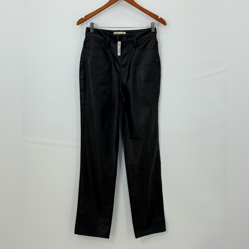 Madewell The Perfect Vintage Straight Faux Leather Edition Pants Size 26 - Picture 3 of 12